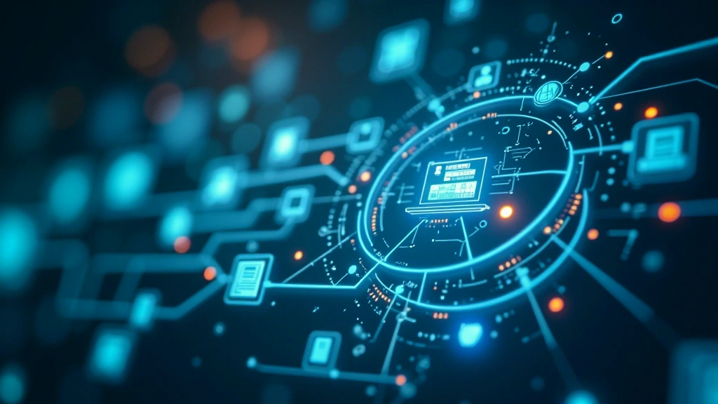 Illustration of intelligent automation with AI and workflow elements