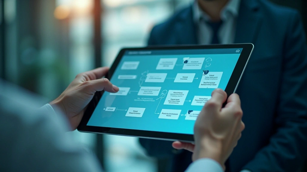 Workflow automation diagram on a desk