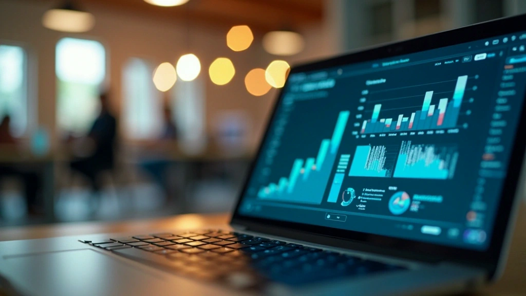 Business data and operational metrics on an analytics display