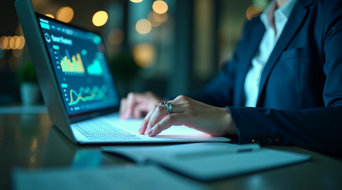 Person working with digital documents on an intelligent processing display