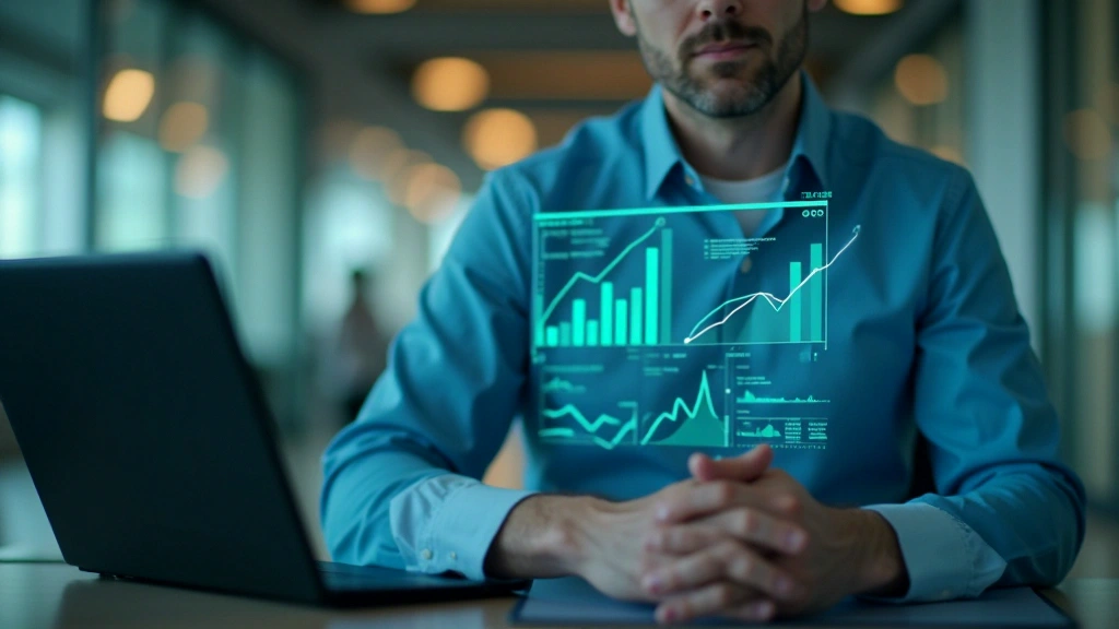 Professional reviewing demand forecasts with bar charts and trend lines